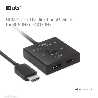 9. CLUB3D CSV-1384 KVM Switch Black