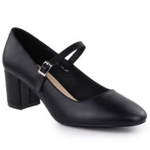 Black Sergio Leone PB176 low-heel pumps with strap