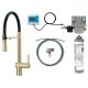 Kitchen faucet with water filtration kit and flexible spout