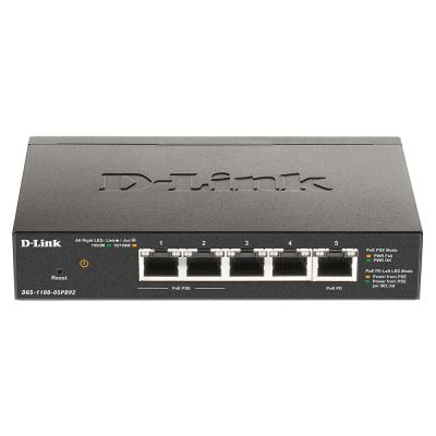 2. D-Link DGS-1100-05PDV2 Network Links Managed Gigabit Ethernet (10/100/1000) PoE Support Black