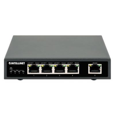 Switch Gigabit 4x RJ45 PoE+, 1x RJ45 Gigabit Uplink
