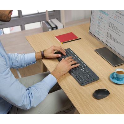 11. Logitech MK235 920-007931 Membrane Keyboard + Mouse Set (USB 3.0; gray; optical)