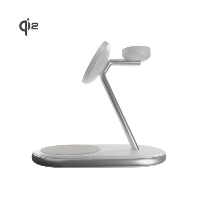 3. Puro Mag Station Qi2 3-in-1 Wireless Charger Compatible with MagSafe - White