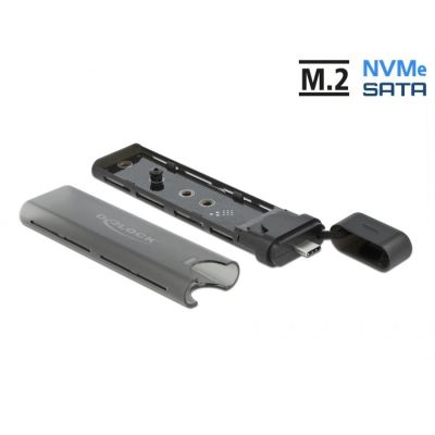 5. DeLOCK External USB Type-C Enclosure for M.2 NVMe PCIe or SATA SSD – Tool-Free