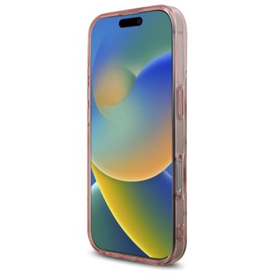 5. Guess IML Peony On 4G Background MagSafe Case for iPhone 16 Pro - Pink