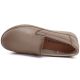 4. Women's leather slip-on wedge shoes, beige, Potocki JE19505