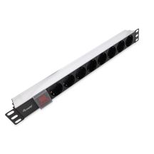 Equip 333293 PDU 8-way power distribution unit 1U Black, Silver