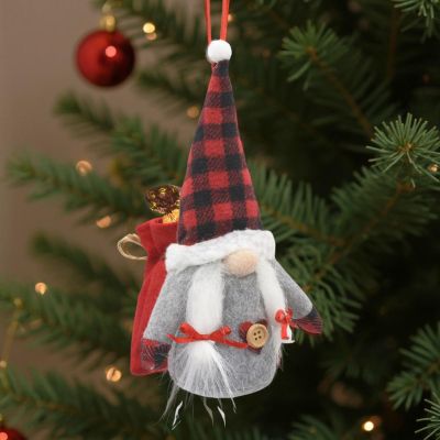 6. DECORATIVE SANTA CLAUS WITH GIFT BAG 20CM GIRL