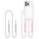 Tech-Protect Flexair Chain MagSafe Case for iPhone 16 Pro - Clear + 2 Lanyards (Pink and Gray)
