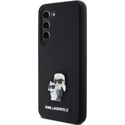 2. Karl Lagerfeld Silicone Karl&Choupette Metal Pin case for Samsung Galaxy S24 - black
