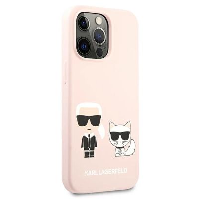 4. Karl Lagerfeld Silicone Karl&Choupette Case for iPhone 13 Pro / iPhone 13 - Light Pink