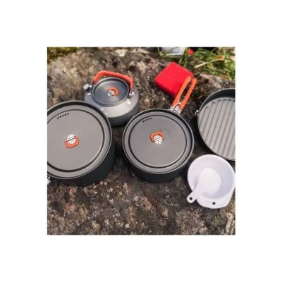 9. Fire-Maple Feast 4-Orange Camping Cookware Set