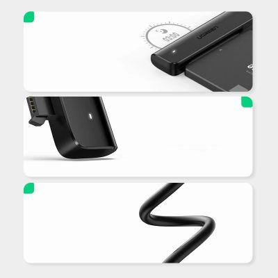 5. Ugreen adapter HDD SSD 2.5'' SATA III 3.0 - USB Type C 3.2 Gen 1 (SuperSpeed ​​USB 5 Gbps) black (70610 CM321)