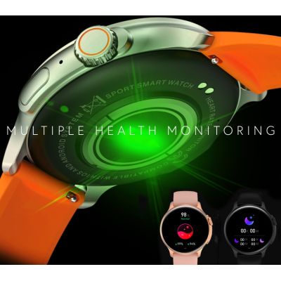9. Men's Smartwatch RUBICON RNCF12 Titanium/Orange SMARUB245