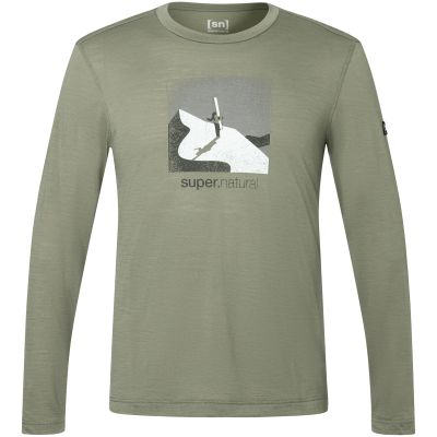 Men's long-sleeve shirt SUPER.NATURAL M Almost Done LS, green