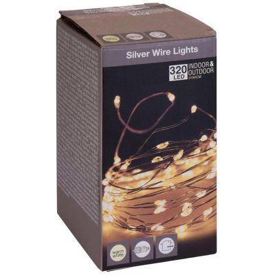 4. 320 LED Wire String Lights, Warm White