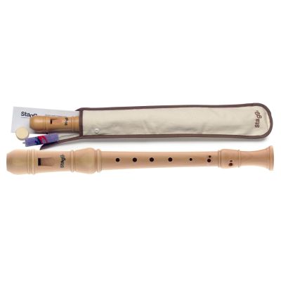 Stagg REC3 GER - maple recorder with case