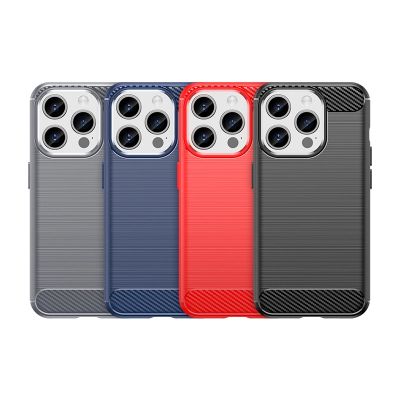 7. Flexible carbon pattern case for iPhone 15 Pro Carbon Case - black