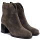 4. Women's leather high-heeled ankle boots in khaki Vinceza 91178