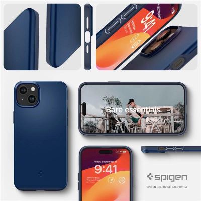 13. Spigen Thin Fit iPhone 15 Plus Case - Blue