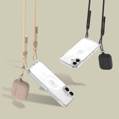4. Tech-Protect FlexAir Chain MagSafe Case for iPhone 16e / 17e - Black and Beige