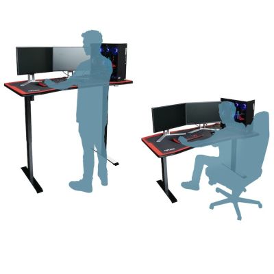 6. Nitro Concepts D16E Carbon Black 1600x800 Gaming Desk - Electrically Adjustable Height