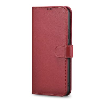 3. iCarer Haitang Leather Wallet Case Leather Case for Samsung Galaxy S22 + (S22 Plus) Wallet Housing Cover Red (AKSM05RD)