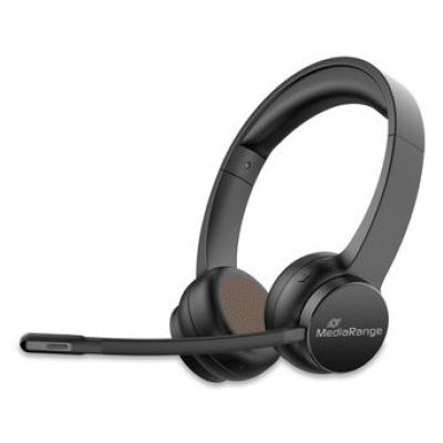 2. MediaRange MROS307 Headphones/Headset Wireless Headband Calls/Music USB Type-C Bluetooth Black