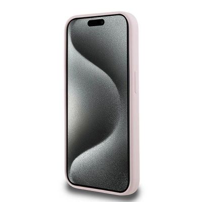 5. Karl Lagerfeld Silicone Karl&Choupette MagSafe Case for iPhone 15 Pro - Pink