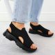 6. Women's closed-toe black sandals Potocki TO90302