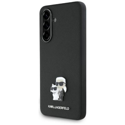 Karl Lagerfeld Saffiano Case w/ K&C Metal Logo for Samsung Galaxy A56 - Black