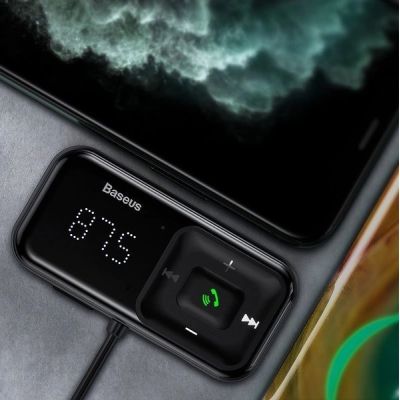 7. Wireless Bluetooth FM transmitter with charger Baseus S-16 (Overseas edition) - black