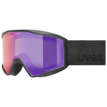 Uvex 5501822130 Ski Goggles Black Unisex, Mirrored Cylindrical (Flat) Lens