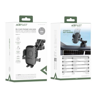 7. Acefast D57 Car Mount with Suction Cup for Dashboard/Windshield - Black