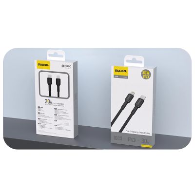 2. Dudao L9X 30W USB-C - Lightning Cable 2m - Black