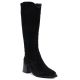 Women's leather cowboy boots with heels, suede, black, Vinceza 133103