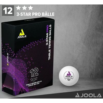 5. JOOLA PRO 3 STAR TABLE TENNIS BALLS 12 PCS WHITE