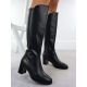 5. Black Sergio Leone KZ25224-S women's leather high-heeled boots