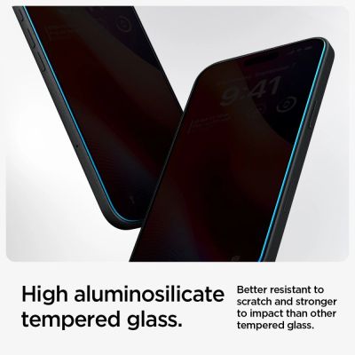 8. Spigen Glas.tR EzFit Privacy Tempered Glass for iPhone 15/16 with Adapter (2 pcs.)