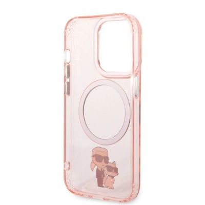 7. Karl Lagerfeld Iconic Karl&Choupette MagSafe Case for iPhone 14 Pro Max - Pink