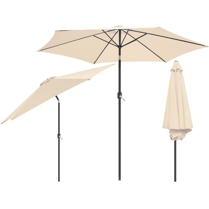 7. GARDEN UMBRELLA 300CM FOLDING BEIGE