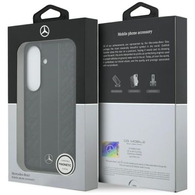 8. Mercedes Laurel Leaves Vertical Stripes MagSafe Case for Samsung Galaxy S26 - Black