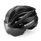 Rockbros Bike Helmet with Visor, Detachable UV Protective Goggles, Unisex - Black