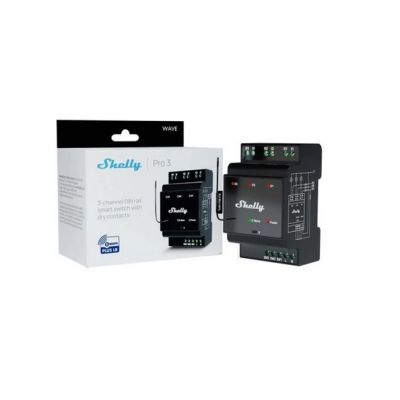 3. Shelly Wave Pro 3 LR Z-Wave DIN Rail Three-Channel Controller