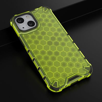 14. Honeycomb Case armor cover with TPU Bumper for iPhone 13 mini green