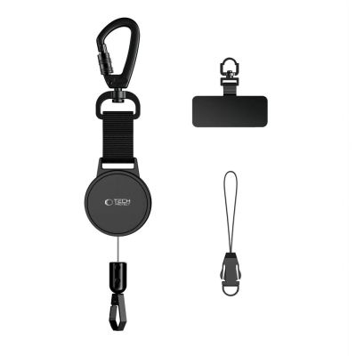 11. Tech-Protect UrbanLoop Anti-Theft Phone Holder with Retractable Lanyard - Black