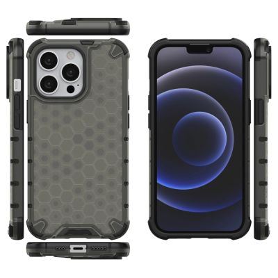 2. Honeycomb Case armor cover with TPU Bumper for iPhone 13 Pro black