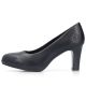 3. Rieker 41560-01 black leather pumps with a block heel