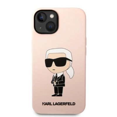 3. Karl Lagerfeld Silicone Ikonik Case for iPhone 13 / 14 - Pink
