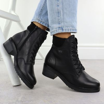 5. Rieker Remonte D1A70-01 Women's Leather Waterproof Ankle Boots Black